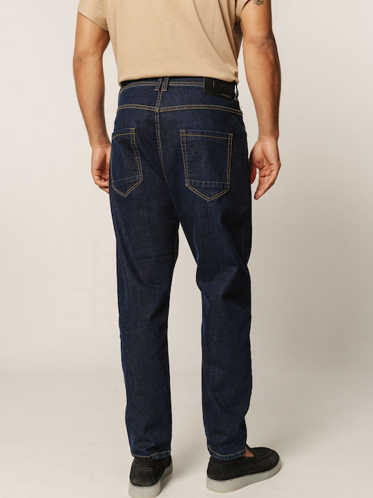 Edward Jeans Pantaloni de Bărbați din Jean în Linie Baggy DARK BLUE