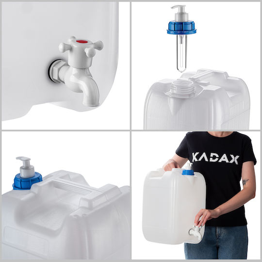 Recipient pentru apă Kadax, chiuvetă, rezervor, dozator de săpun lichid, 20l, robinet