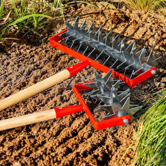 Kadax Hand Cultivator Soil Loosener Garden Aerator 145cm Rotating