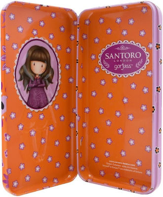 Santoro Pencil Case Metal with 1 Compartment Orange 288GJ22