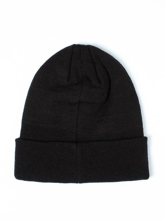 Beanie Unisex Σκούφος με Rib Πλέξη σε Μαύρο χρώμα
