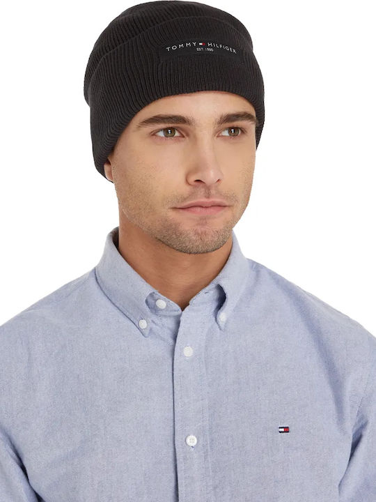 Beanie Unisex Σκούφος Πλεκτός σε Μαύρο χρώμα
