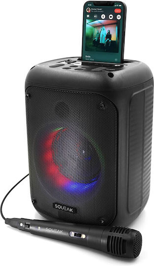 Karaoke Speaker with Wired Microphone and Lighting Effects Squeak Beatflow BT 5.0 + EDR SQ1005 Black