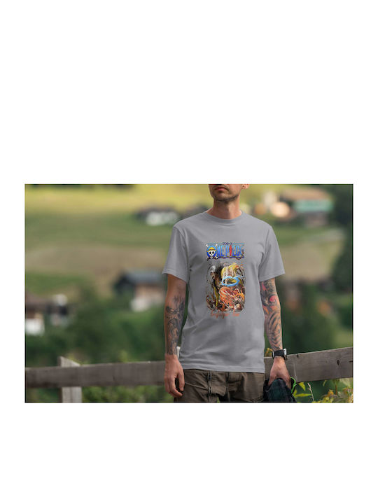 Trafalgar Law T-shirt One Piece Γκρι Βαμβακερό