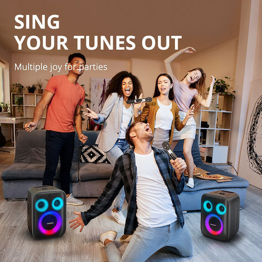 Tronsmart Ηχείο Karaoke με Ασύρματα Μικρόφωνα και Εφέ Φωτισμού Halo 200 Μαύρο