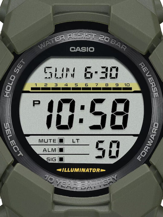 Casio G-shock Digital Herrenuhr Chronograph Batterie mit Grün Kautschukarmband