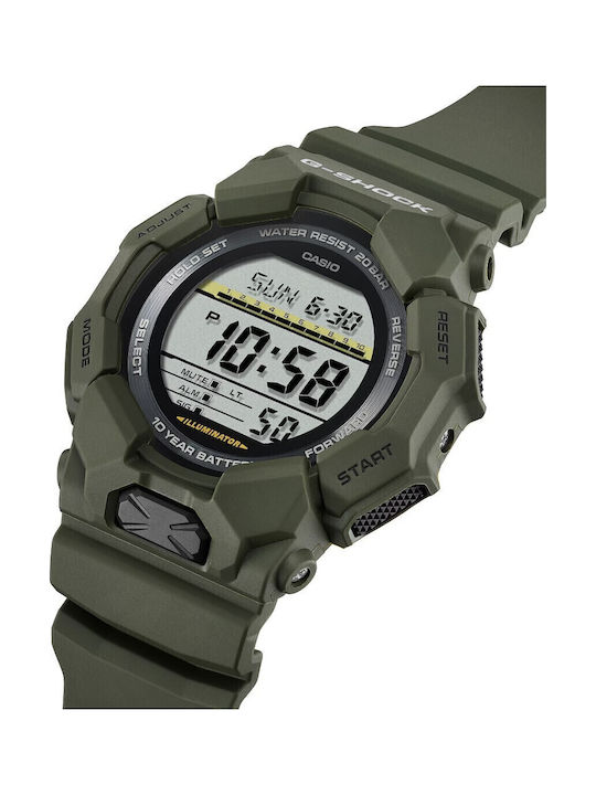 Casio G-shock Digital Herrenuhr Chronograph Batterie mit Grün Kautschukarmband
