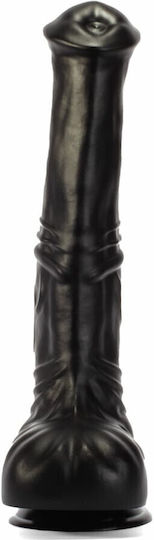X-Men Dildo με Όρχεις και Βεντούζα Μαύρο 31cm