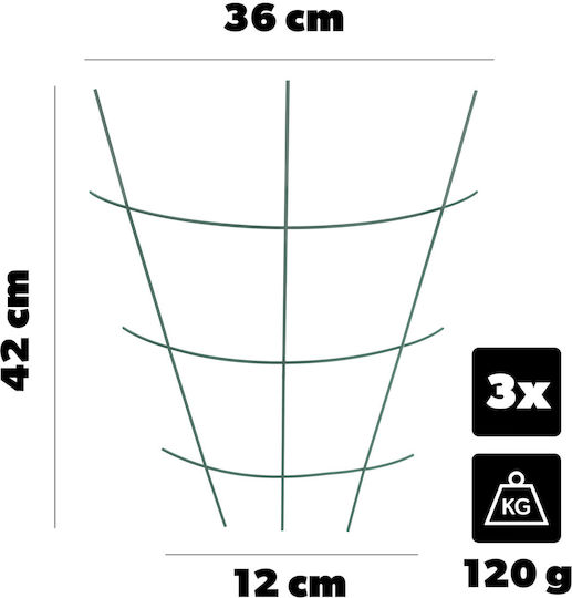 Kadax Support Ladder Potted Plants Flowers Steel Stake Oval 3pcs