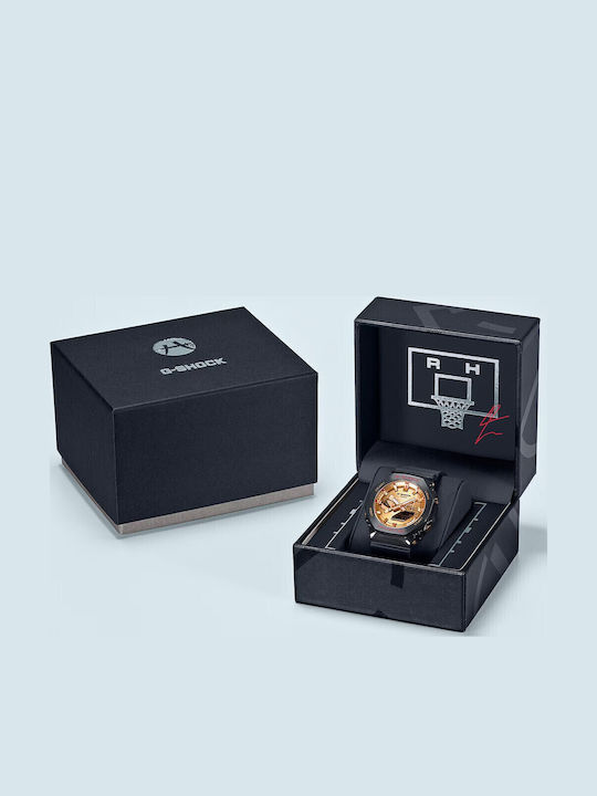 Casio Rui Hachimura Digital Herrenuhr Chronograph Batterie mit Schwarz Kautschukarmband