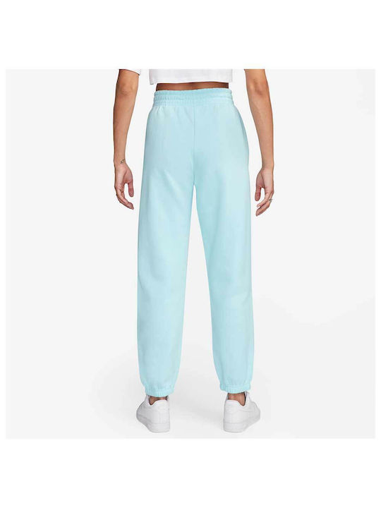 Nike Phoenix Women's High Waist Sweatpants Light Blue Fleece