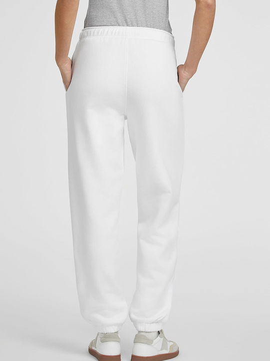 High Waist Sweatpants Fleece White