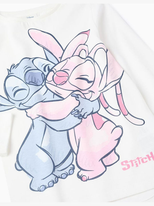 Παιδική Μπλούζα Μακρυμάνικη Εκρού Lilo & Stitch