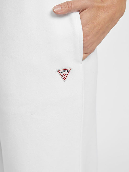 High Waist Sweatpants Fleece White