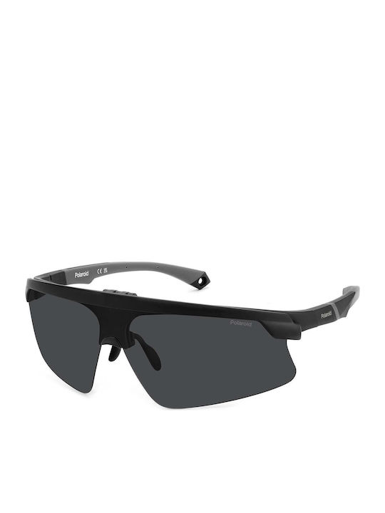 Polaroid Unisex Sunglasses with Black Plastic Frame and Gray Polarized Lens PLD7056/C O6W/M9