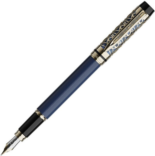 Waterman Edition Stilou Medium Roșu Din Alamă Cu Cerneală Albastră