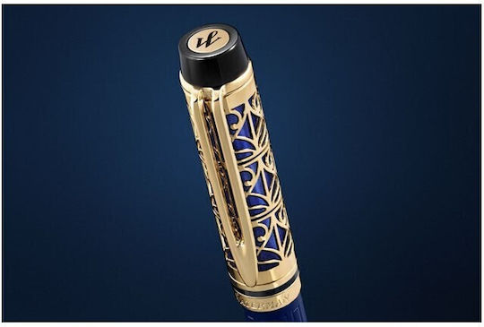 Waterman Edition Stilou Medium Roșu Din Alamă Cu Cerneală Albastră