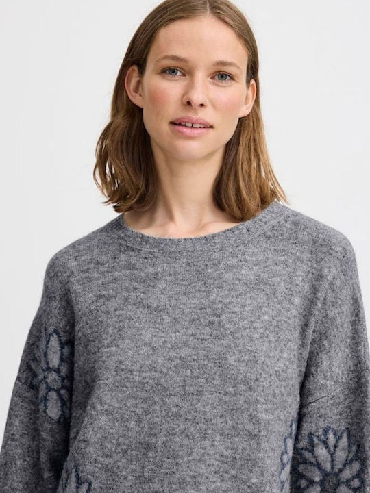 Women's Long Sleeve Sweater Grey Melange