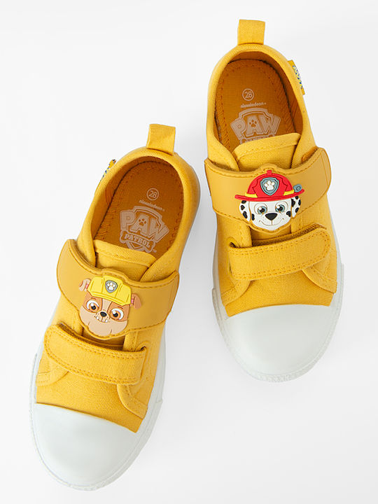 Paw Patrol Παιδικά Sneakers με Σκρατς Κίτρινα