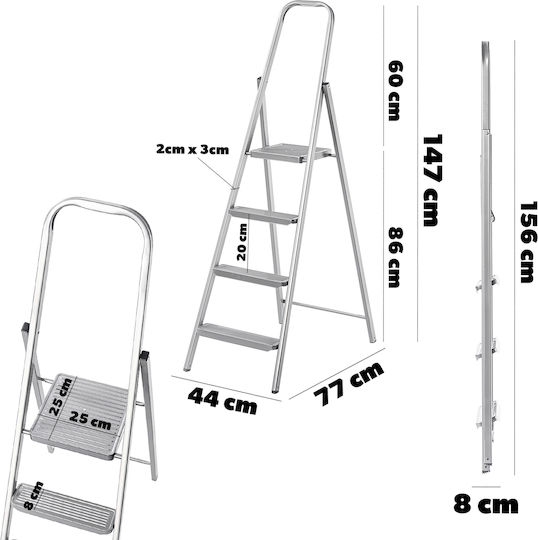 Kadax Ladder Aluminum with 4+1 Steps