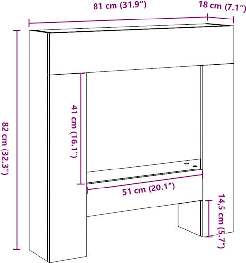 vidaXL Μεταλλικό Προστατευτικό Τζακιού 82x18x81cm Γκρι