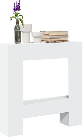 vidaXL Ecran de protecție pentru șemineu din metal 82x18x81cm Alb