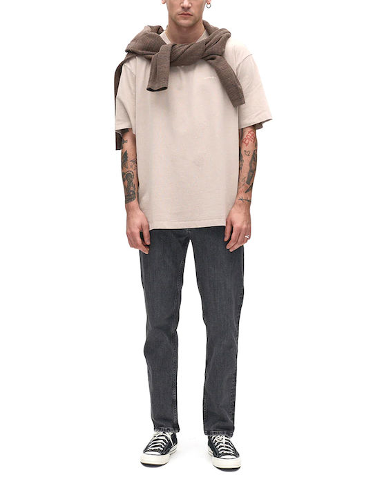 Pantalon De Blugi Pentru Bărbați Cropped Relaxed Tapered Fit Negru