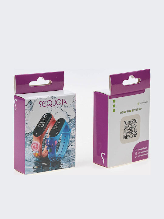 Ceas digital pentru copii cu curea din cauciuc/plastic Roșu