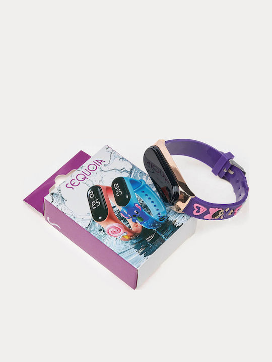 Digital Kinderuhr Blau mit Gummiarmband