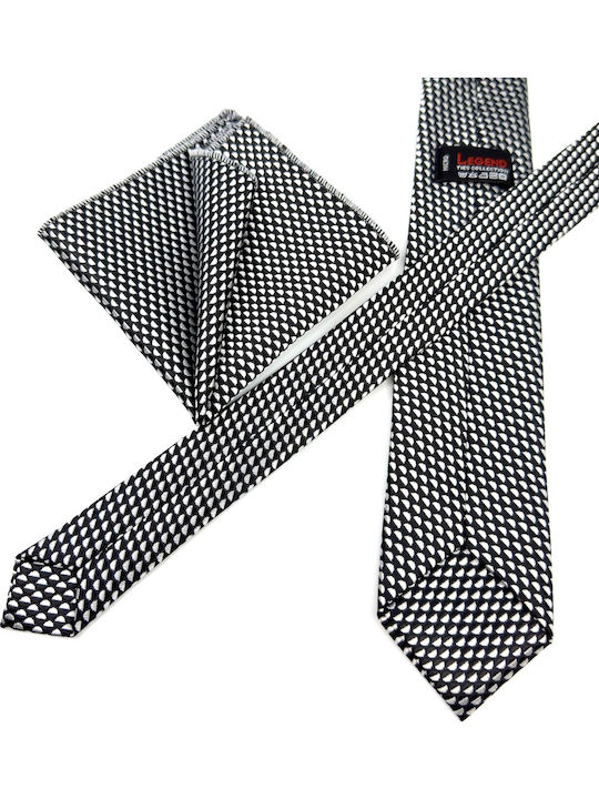 Legend Accessories Legend Accessories Herren Krawatte mit Mustern in Silber Farbe