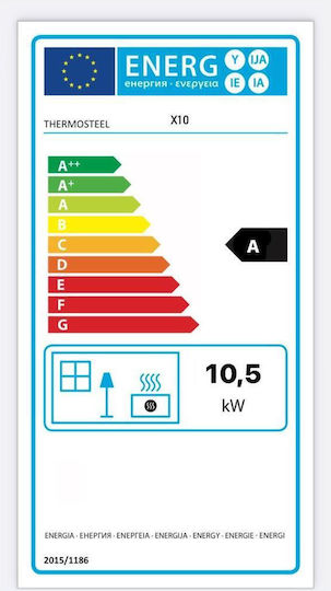 Thermosteel X10 Χαλύβδινη Ξυλόσομπα 10.5kW Κόκκινη