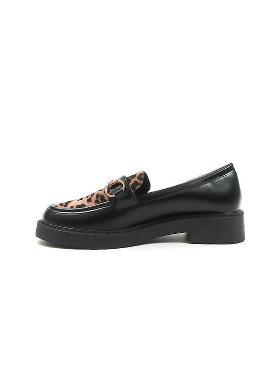 Joalice Paris Γυναικεία Loafers Black/Leopard