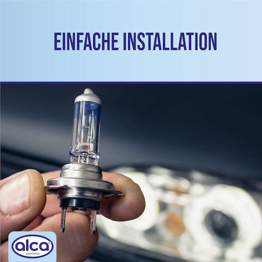 Alca Halogen Lamp H7 200% More Light Bulb Vehicle Lamp Car Lighting 12v 55w Base Px26d 2 Pieces