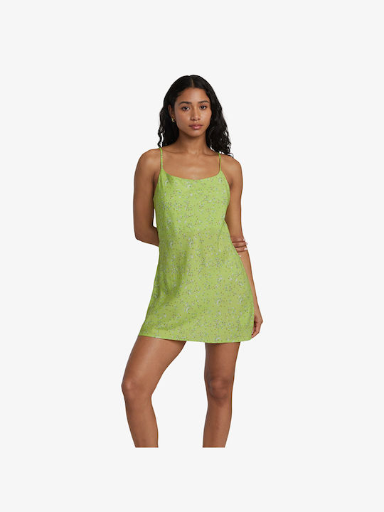 RVCA Mini Dress Draped Neon Green