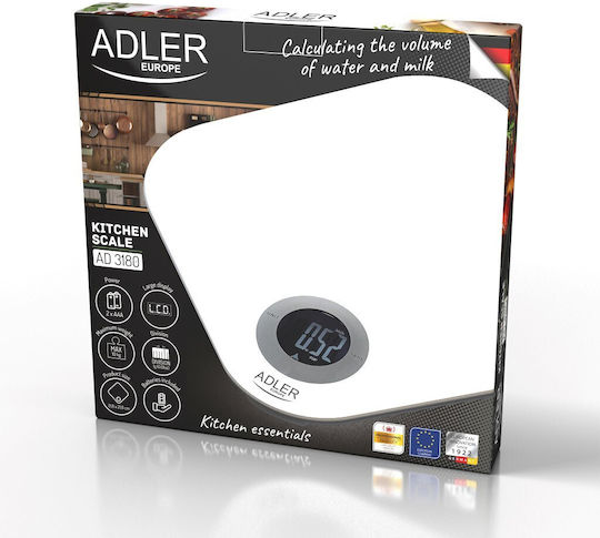 Adler Digitale Küchenwaage bis 10kg Weiße
