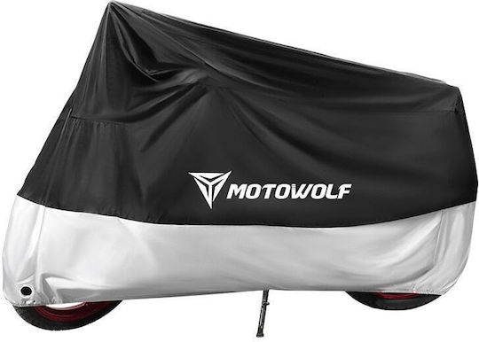 Motowolf 210d Motorcycle Cover Size 265x105x125 Waterproof Sun Wind Rain Protection Soft Interior