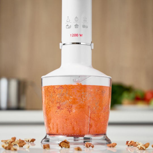 MPM Blender De Mână Cu Tijă Din Inox 1200W Alb