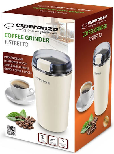Esperanza Elektrischer Kaffeemühle 160W mit einer Kapazität von 70gr Beige