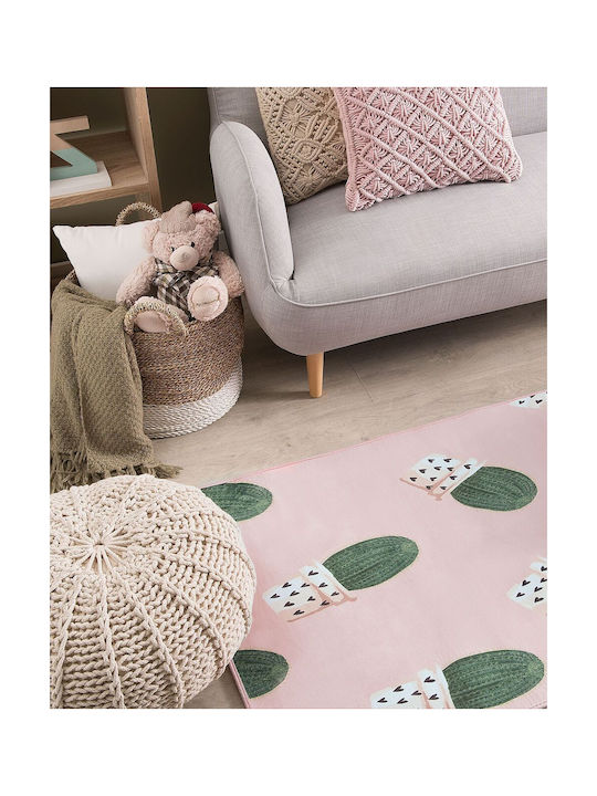 Beliani Rug Rectangular Pink