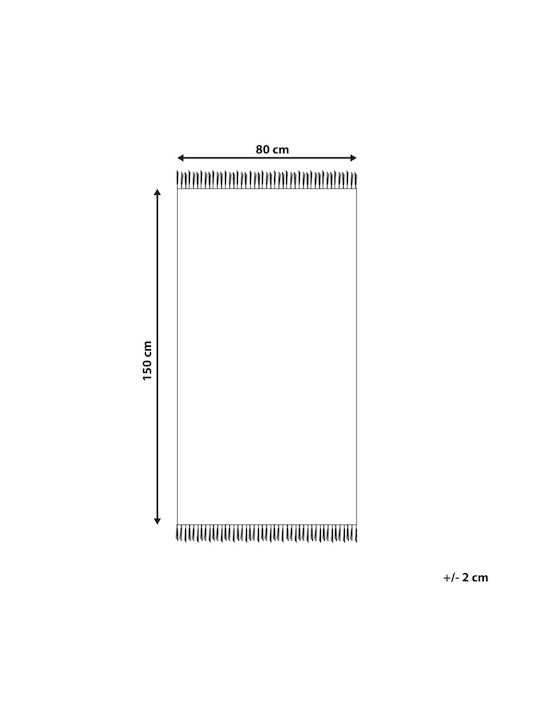 Beliani Χαλί Διάδρομος με Κρόσια Γκρι 80x150cm