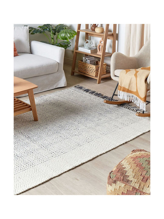 Beliani Teppich Rechteckig Wolle White And Grey