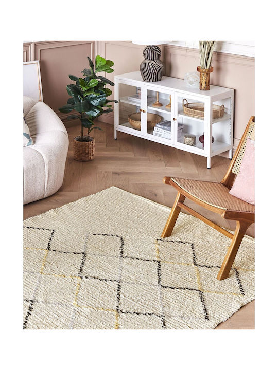 Beliani Teppich Rechteckig Baumwolle Beige