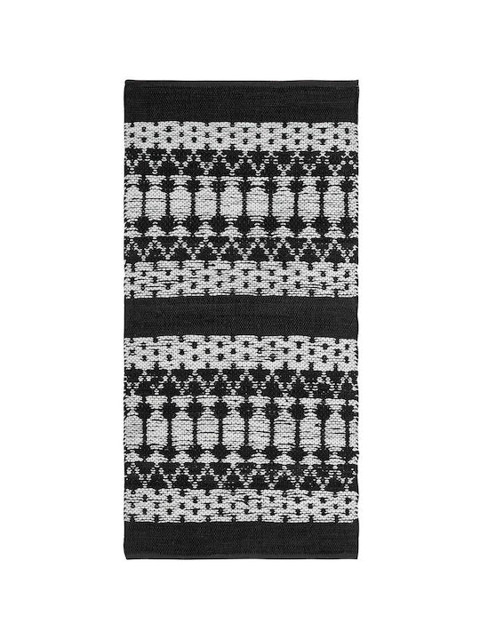 Beliani Χαλί Διάδρομος Δερμάτινο Μαύρο 80x150cm