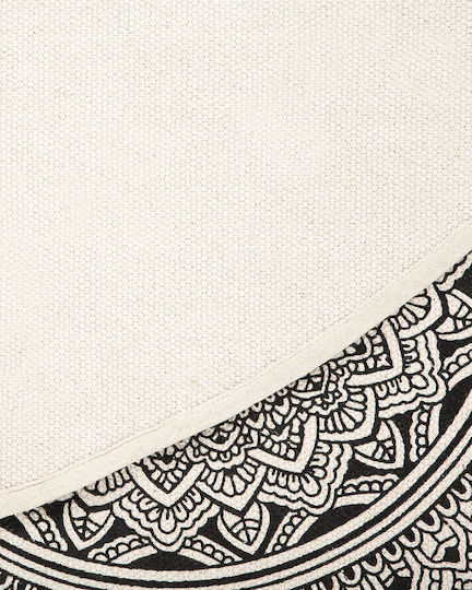 Beliani Килим Кръгла Памук Black And Cream