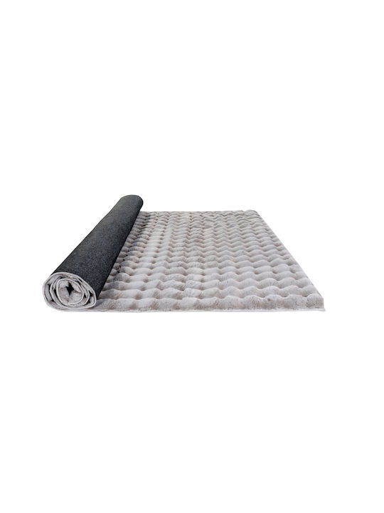 Tzikas Carpets Fuzzy 26164-095 Rutschfest Teppich Rechteckig Synthetisch,Polyester/Cotton/Leather Gray