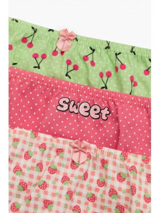 Minerva Sweet Fruits Set of Kids' Briefs L.green, Pink 3pcs