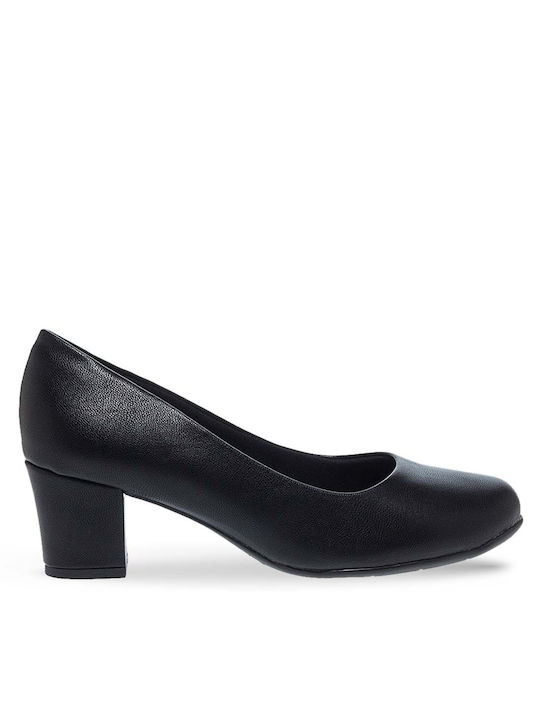 Piccadilly Synthetic Leather Pointed Toe Black Heels