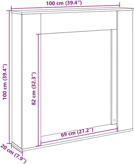 vidaXL Kaminverkleidung 100x100cm