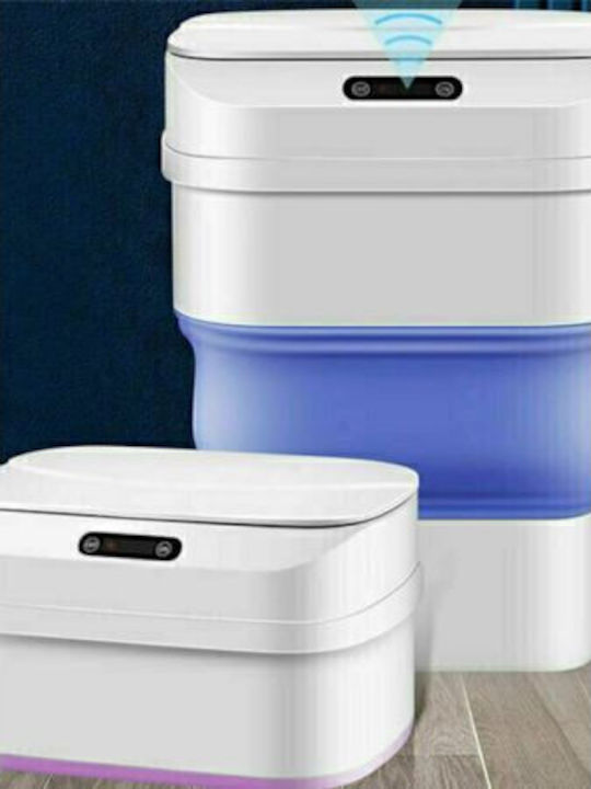 Smart Sensor Folding Plastic Bathroom Bin 17.5L Pink