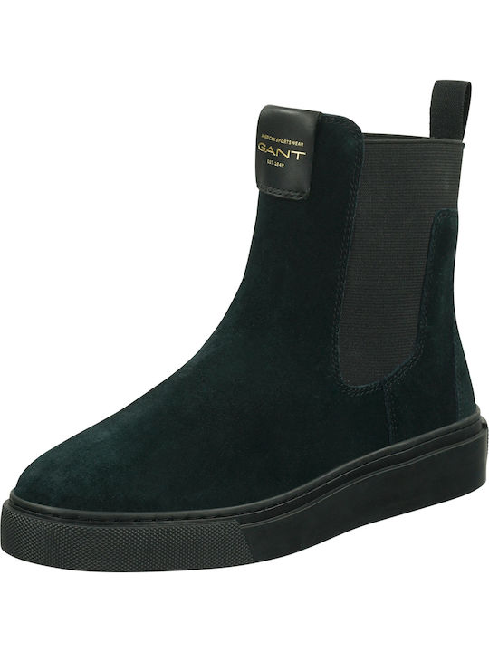Julice Leder Damen Chelsea Stiefeletten Schwarz